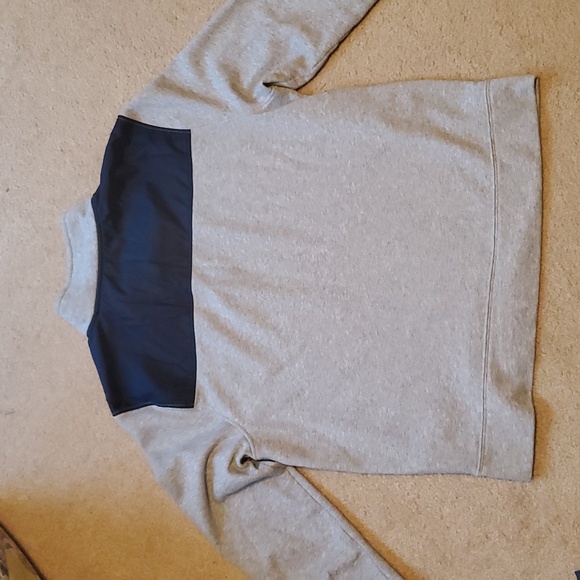 Soft Nautica Quarter Zip, Grey and Navy (Inside Collar, Logo, Panel on Back) - Picture 8 of 9